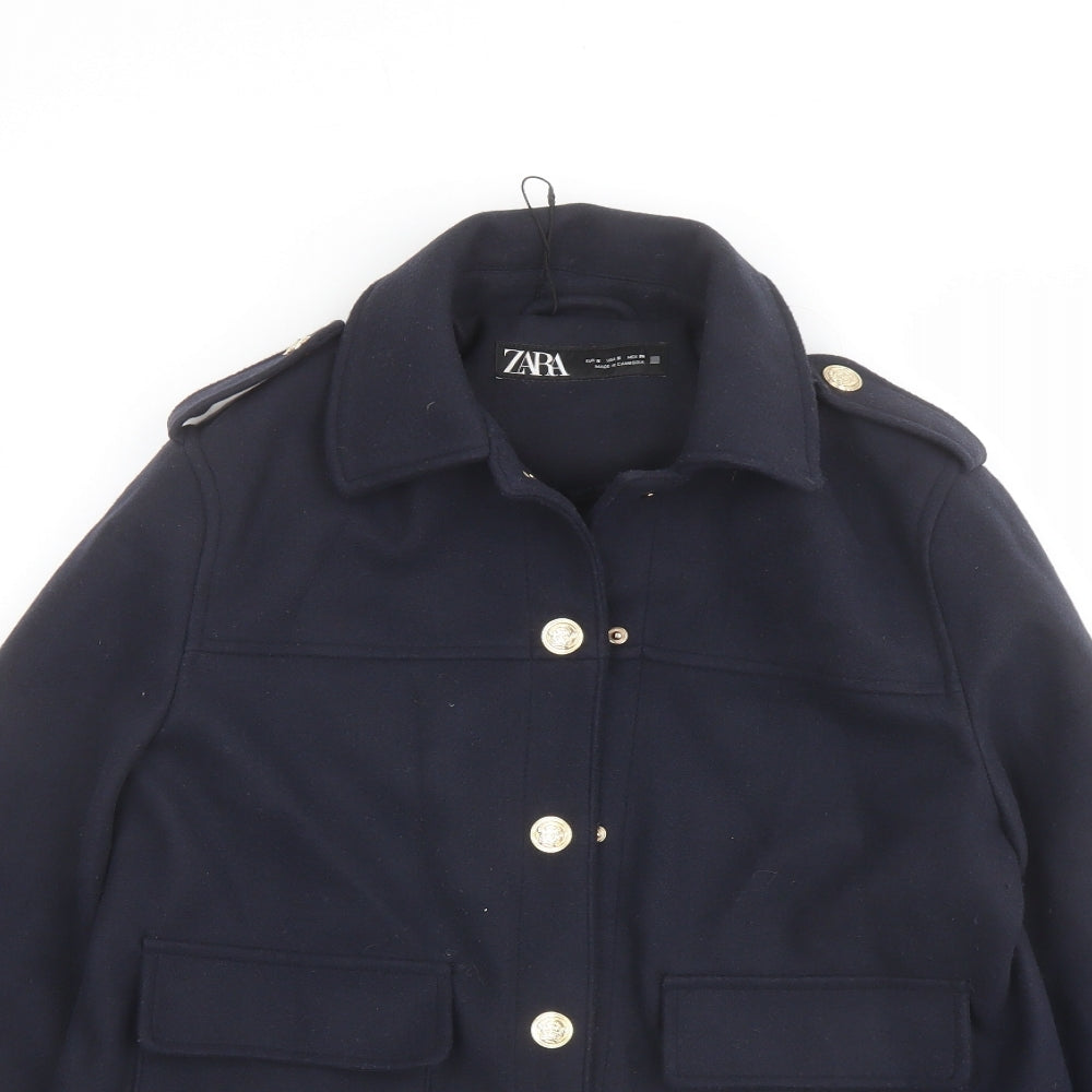 Zara Womens Blue Jacket Size S Snap