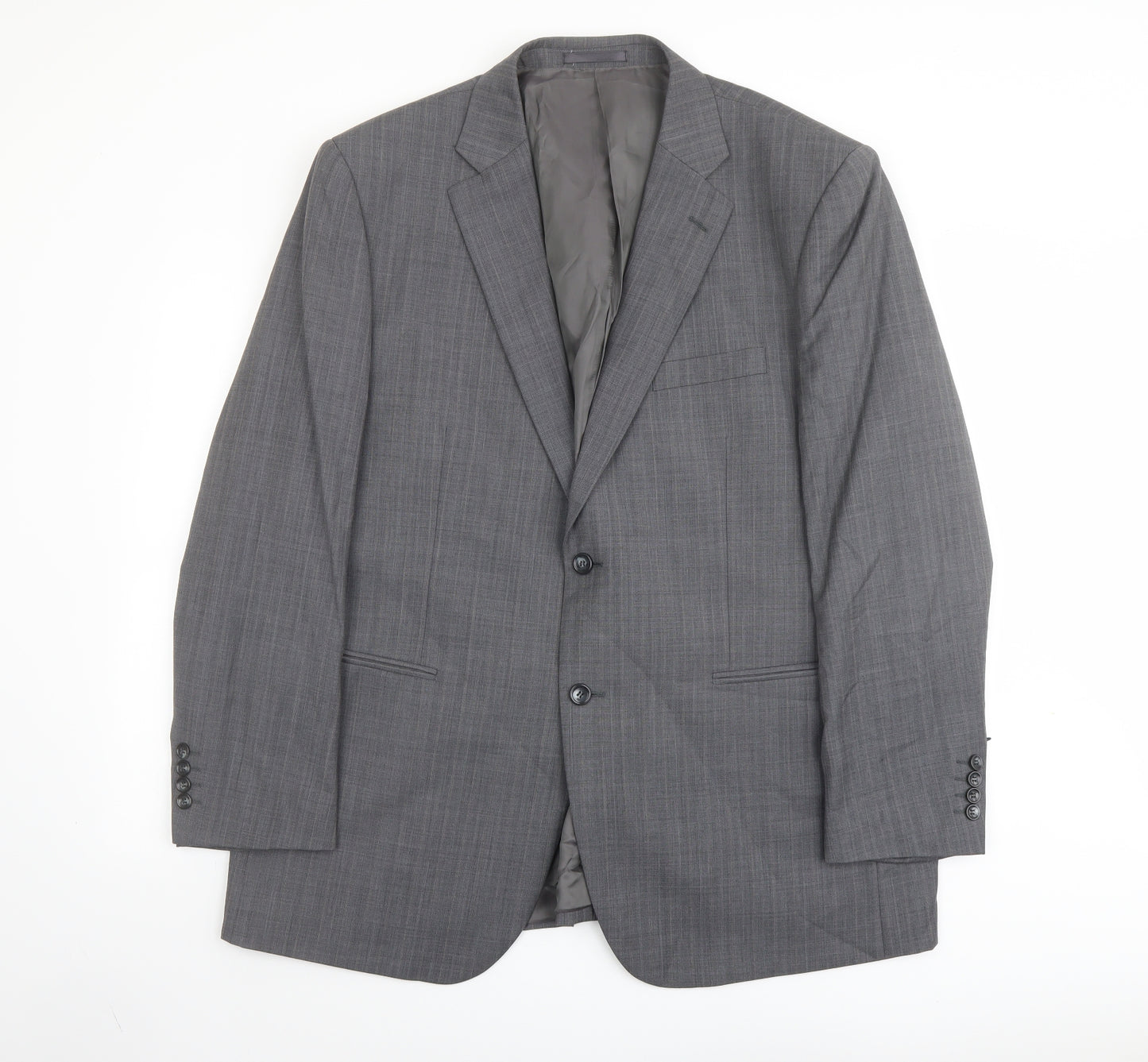 Brook Taverner Mens Grey Polyester Jacket Suit Jacket Size 46 Regular