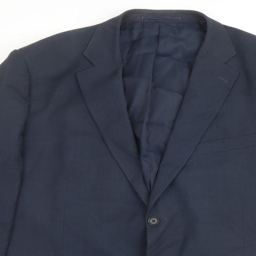 Dehavilland Mens Blue Polyester Jacket Suit Jacket Size 50 Regular