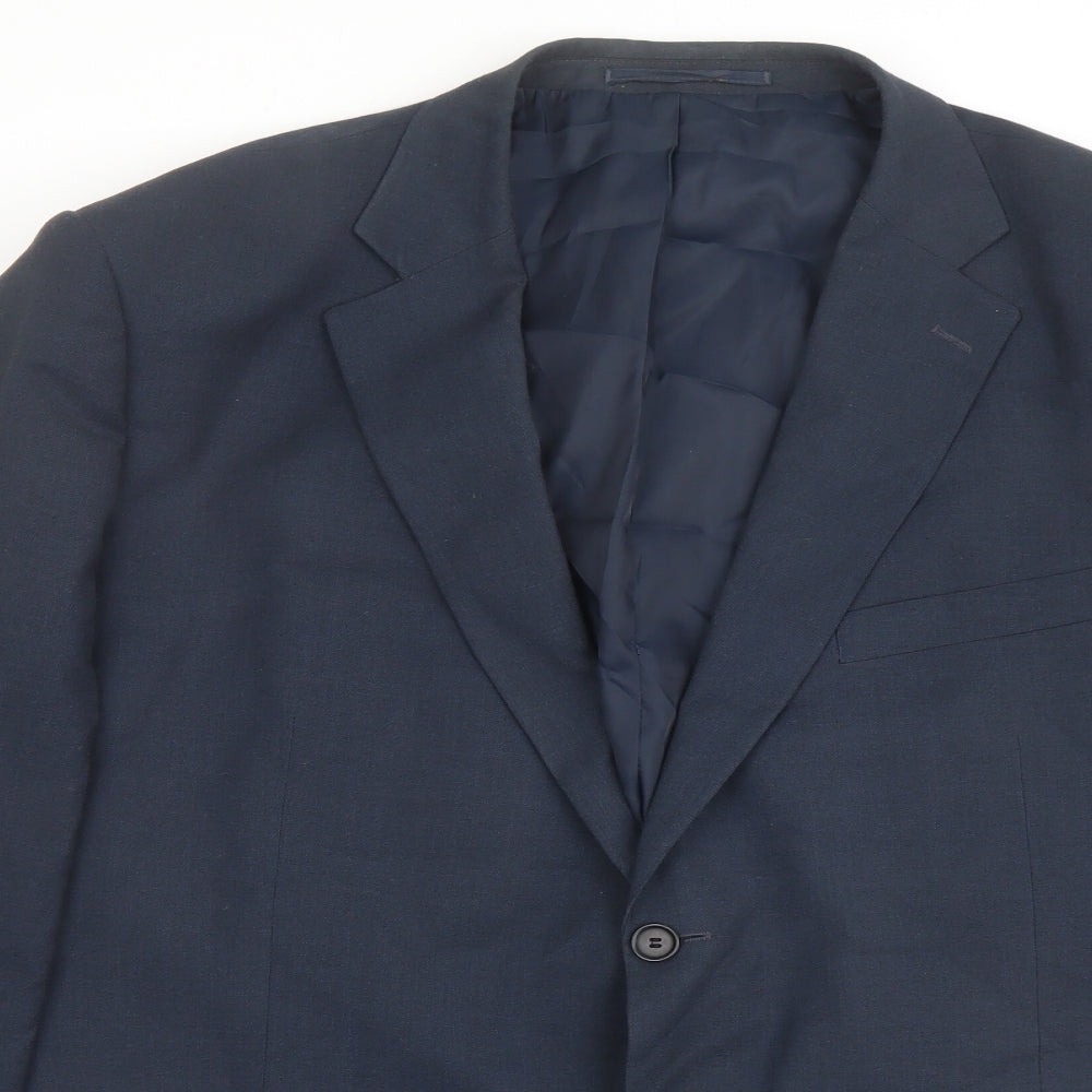 Dehavilland Mens Blue Polyester Jacket Suit Jacket Size 50 Regular