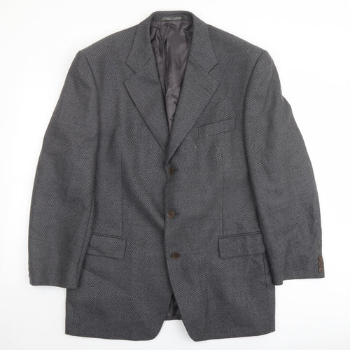 Lino Verra Mens Grey Polyester Jacket Suit Jacket Size 48 Regular