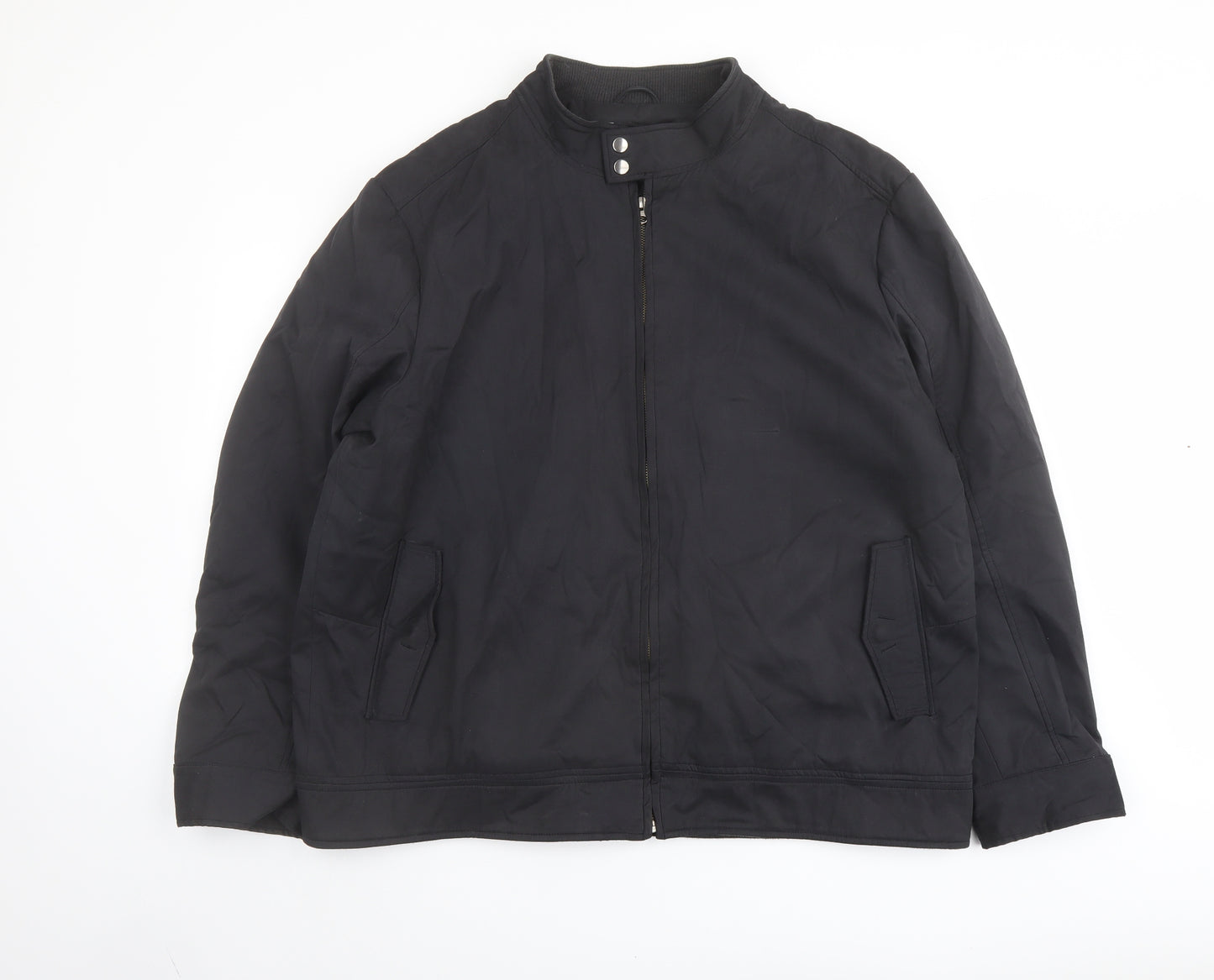 Austin Reed Mens Black Bomber Jacket Coatigan Size XL Zip