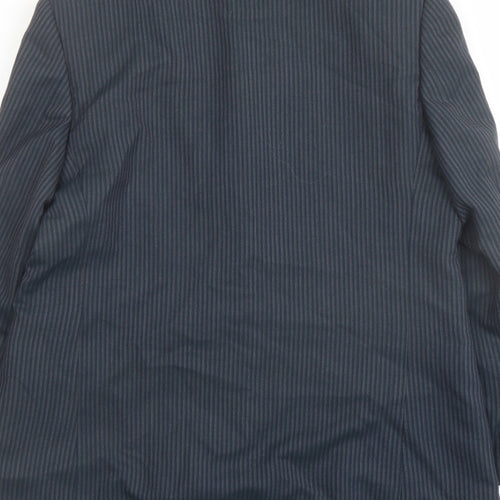 Country Casuals Womens Green Striped Polyester Jacket Suit Jacket Size 14