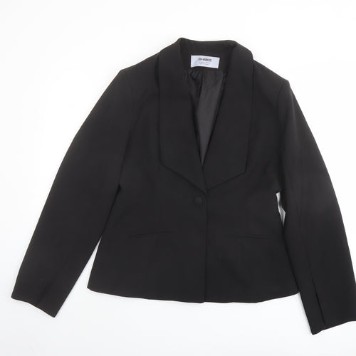 4TH Reckless Womens Black Polyester Jacket Blazer Size 14