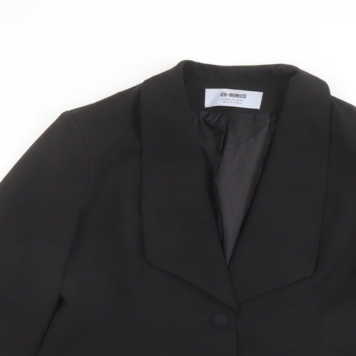 4TH Reckless Womens Black Polyester Jacket Blazer Size 14