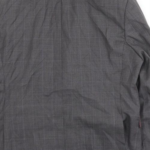 Norton Towndend Mens Grey Check Polyester Jacket Suit Jacket Size 46 Regular