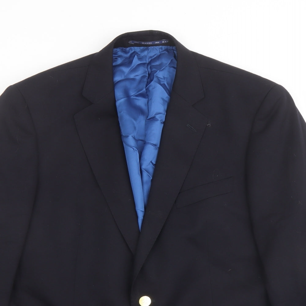 Magee Mens Blue Wool Jacket Blazer Size 42 Regular
