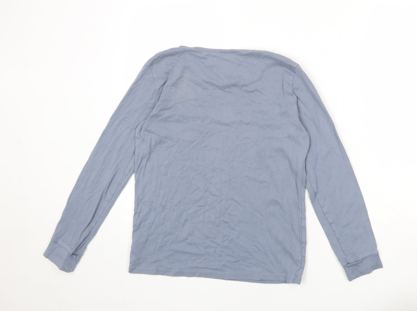 Marks and Spencer Girls Blue Cotton Basic T-Shirt Size 14-15 Years Round Neck Pullover - Be Kind
