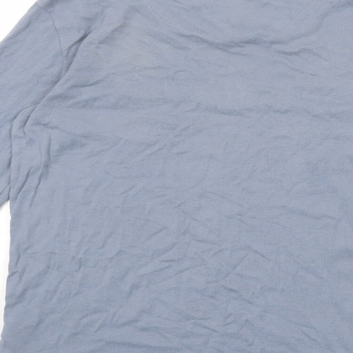 Marks and Spencer Girls Blue Cotton Basic T-Shirt Size 14-15 Years Round Neck Pullover - Be Kind