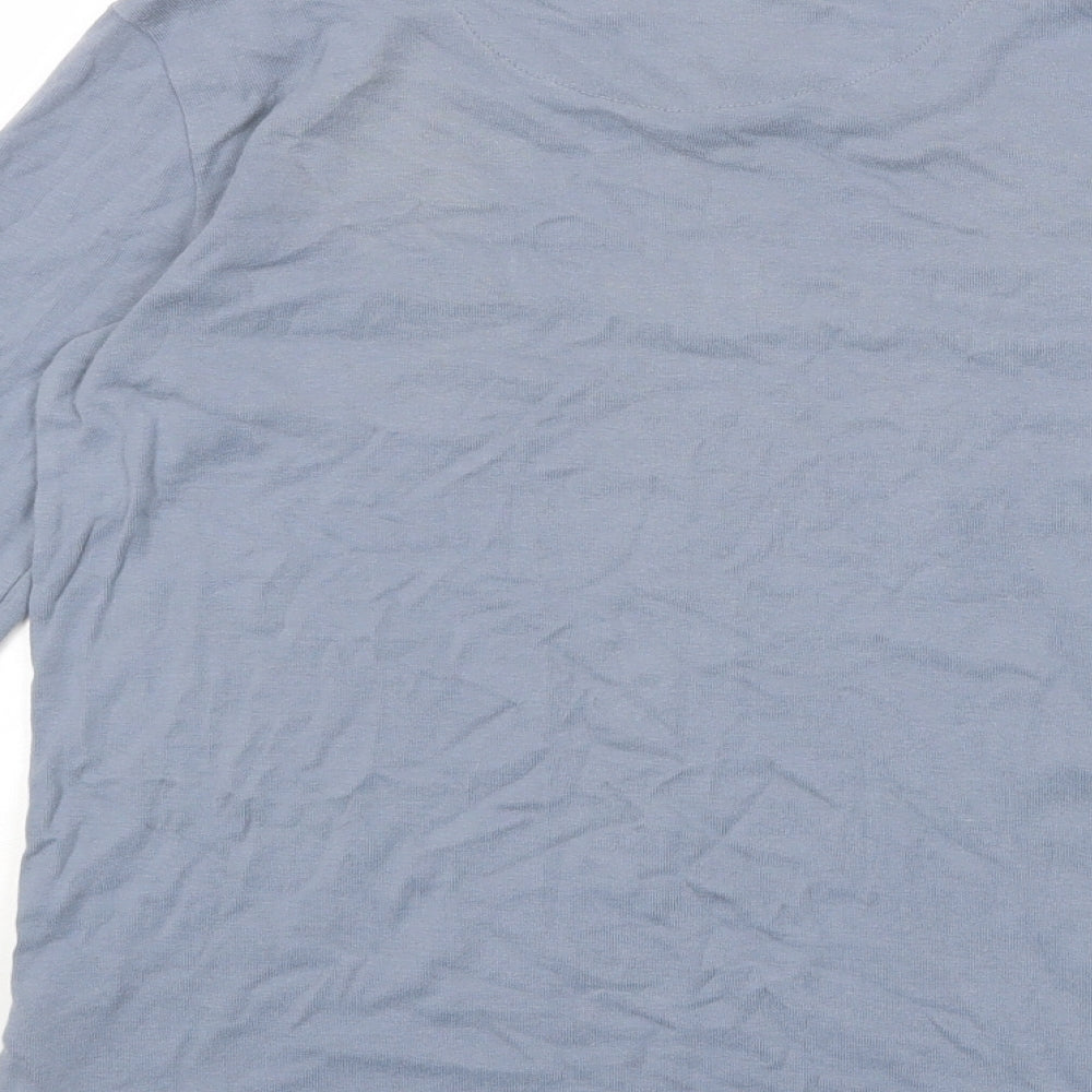 Marks and Spencer Girls Blue Cotton Basic T-Shirt Size 14-15 Years Round Neck Pullover - Be Kind