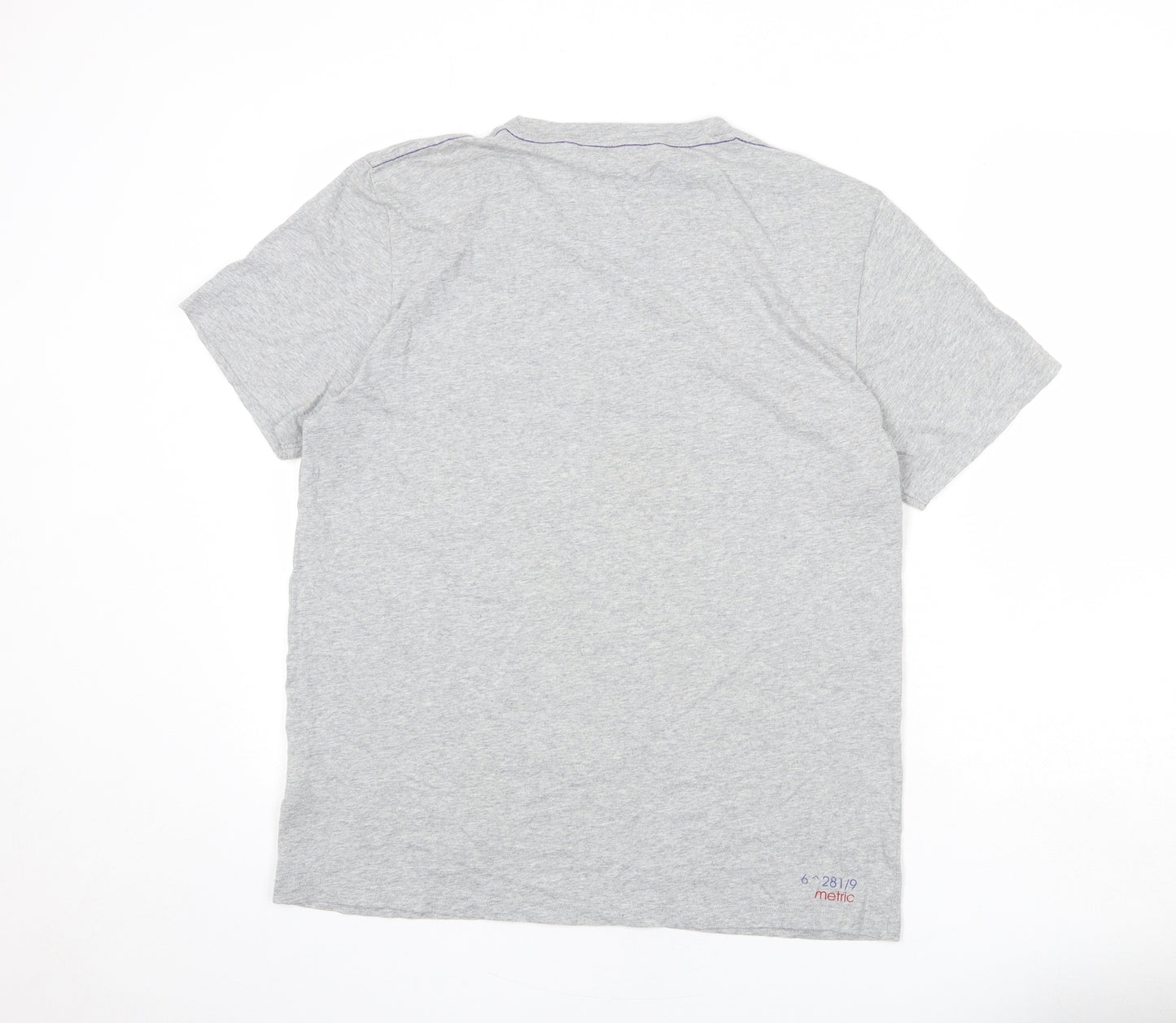NEXT Mens Grey Cotton T-Shirt Size L Round Neck