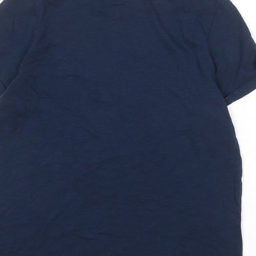River Island Womens Blue 100% Cotton Basic T-Shirt Size 14 Round Neck