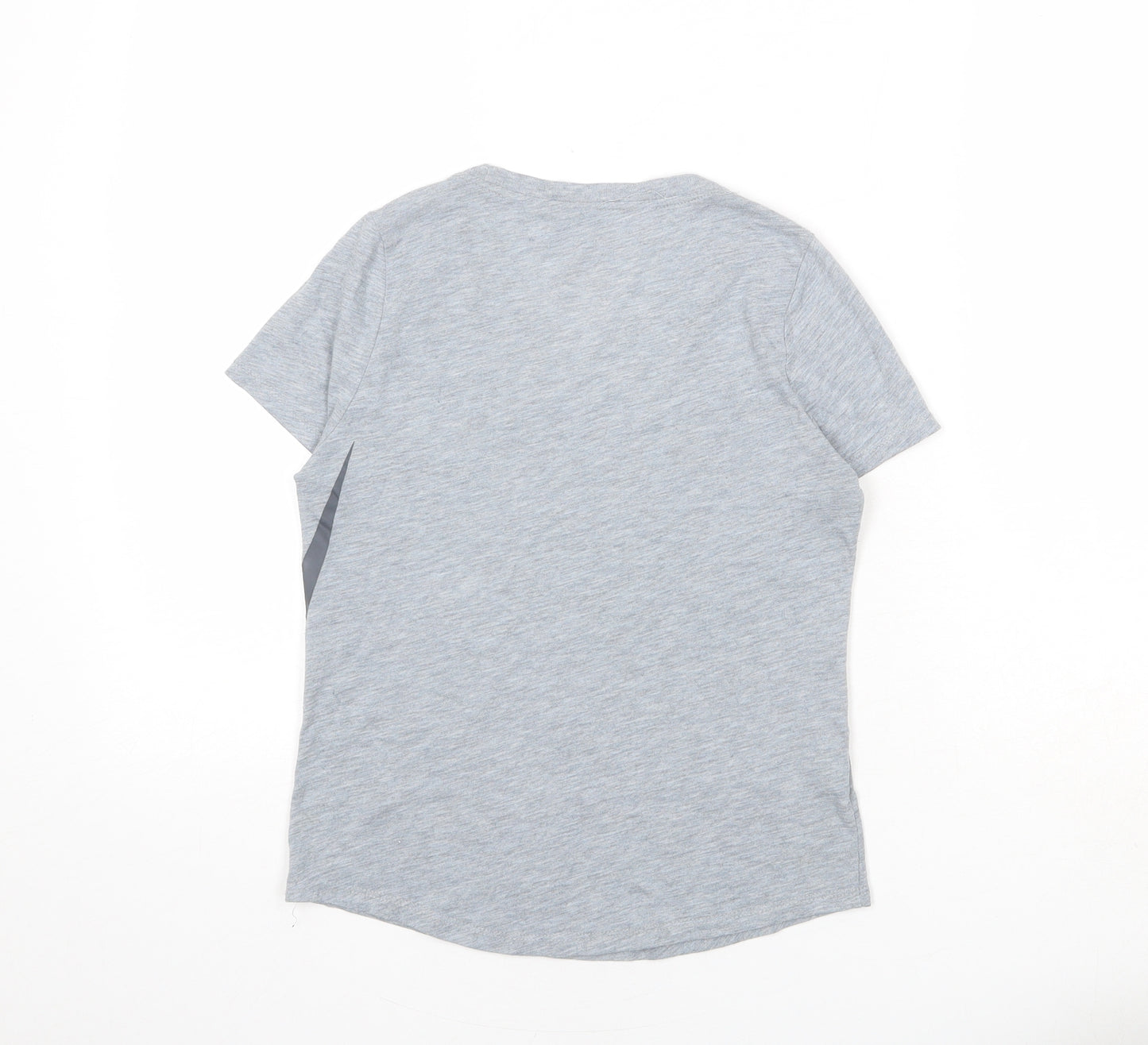 Nike Girls Grey Polyester Basic T-Shirt Size L Round Neck Pullover