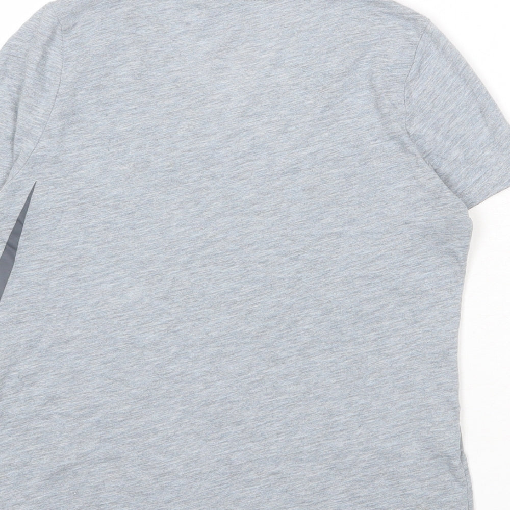 Nike Girls Grey Polyester Basic T-Shirt Size L Round Neck Pullover
