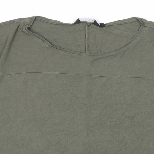 New Look Womens Green Viscose Basic T-Shirt Size 16 Round Neck