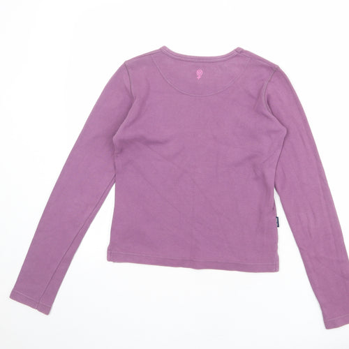Fat Face Womens Purple 100% Cotton Basic T-Shirt Size 8 Crew Neck