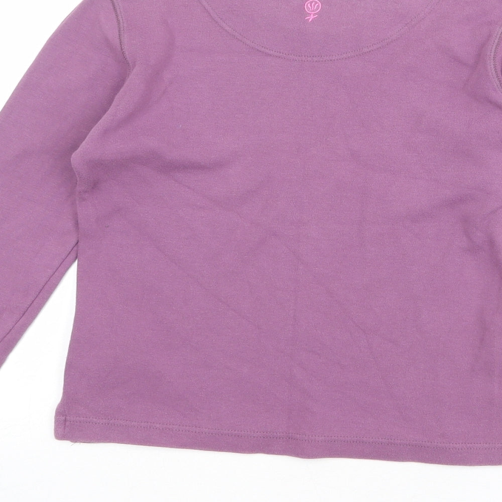 Fat Face Womens Purple 100% Cotton Basic T-Shirt Size 8 Crew Neck