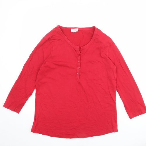 Mountain Warehouse Womens Red Polyester Basic T-Shirt Size 12 Henley
