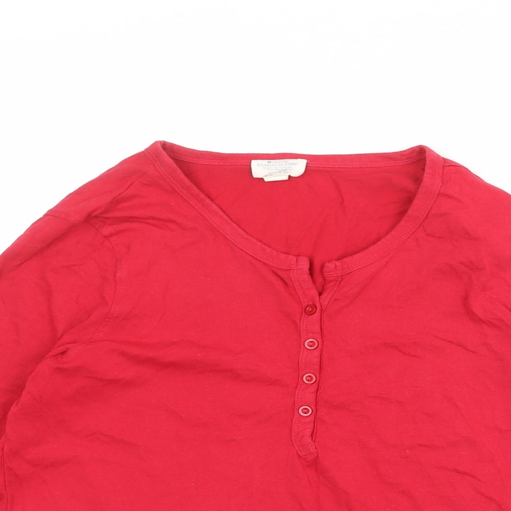 Mountain Warehouse Womens Red Polyester Basic T-Shirt Size 12 Henley