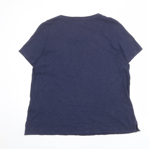Joules Womens Blue Cotton Basic T-Shirt Size 18 Round Neck - Bee