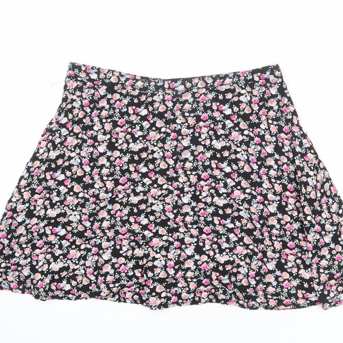 Divided by H&M Womens Multicoloured Floral Viscose Mini Skirt Size 12 Button