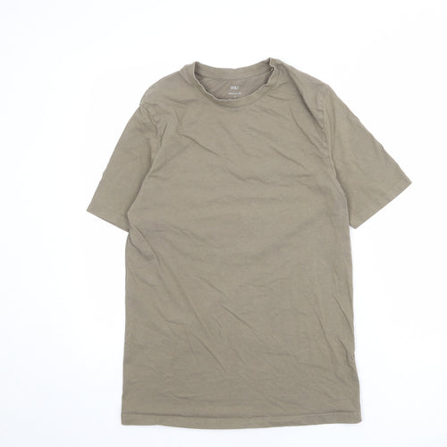 Marks and Spencer Mens Brown Cotton T-Shirt Size S Round Neck