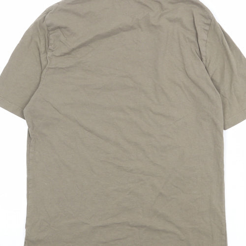 Marks and Spencer Mens Brown Cotton T-Shirt Size S Round Neck