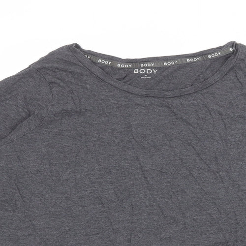 Marks and Spencer Womens Grey Cotton Basic T-Shirt Size 22 Boat Neck