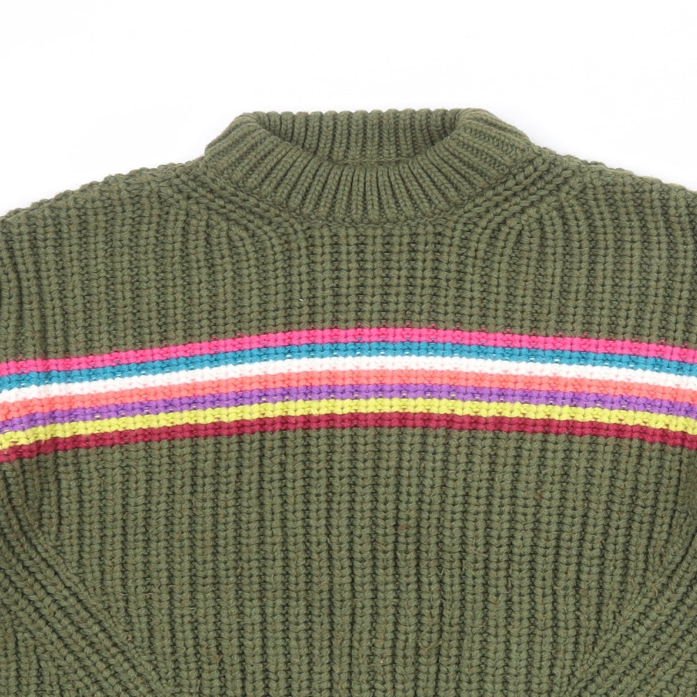 Superdry Womens Green Round Neck Acrylic Pullover Jumper Size 8