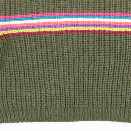 Superdry Womens Green Round Neck Acrylic Pullover Jumper Size 8