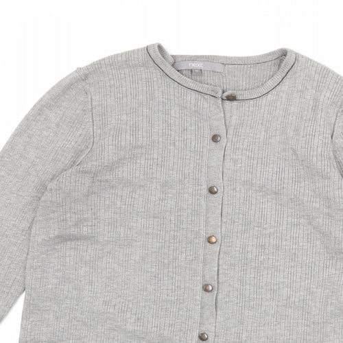 NEXT Womens Grey Round Neck Viscose Cardigan Jumper Size 12