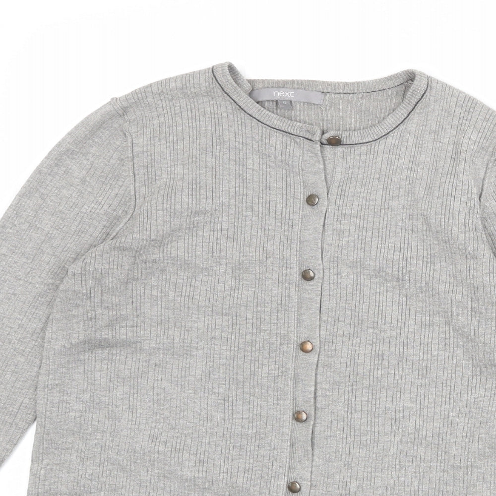 NEXT Womens Grey Round Neck Viscose Cardigan Jumper Size 12
