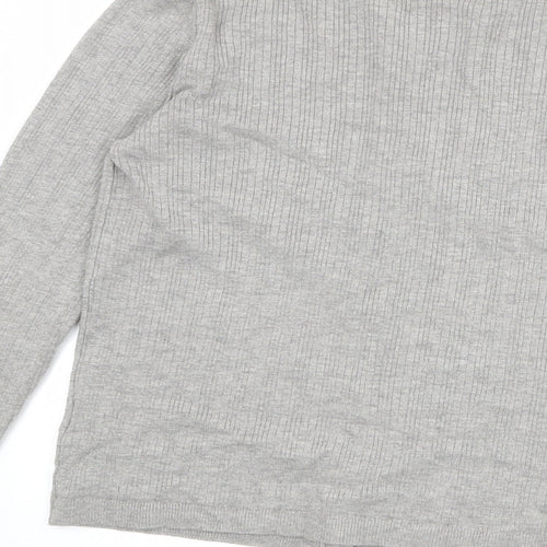 NEXT Womens Grey Round Neck Viscose Cardigan Jumper Size 12