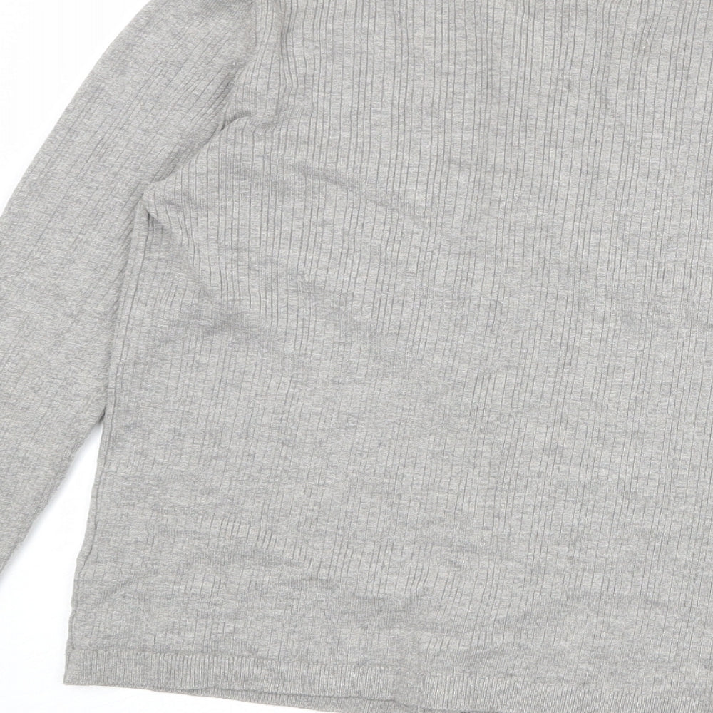 NEXT Womens Grey Round Neck Viscose Cardigan Jumper Size 12