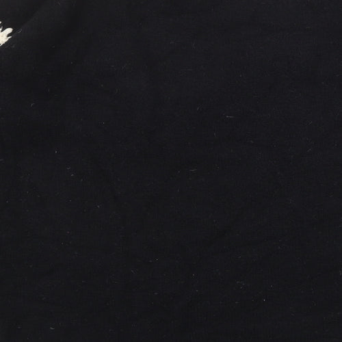 The White Company Womens Black Round Neck Cotton Pullover Jumper Size M