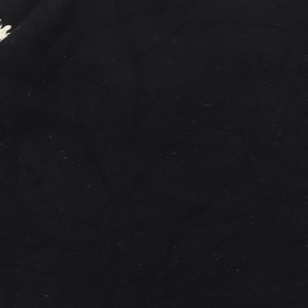 The White Company Womens Black Round Neck Cotton Pullover Jumper Size M