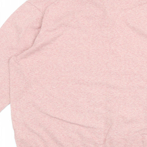 Marks and Spencer Mens Pink Cotton Polo Size L Collared Button