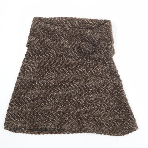Per Una Womens Brown Geometric Mohair A-Line Skirt Size S