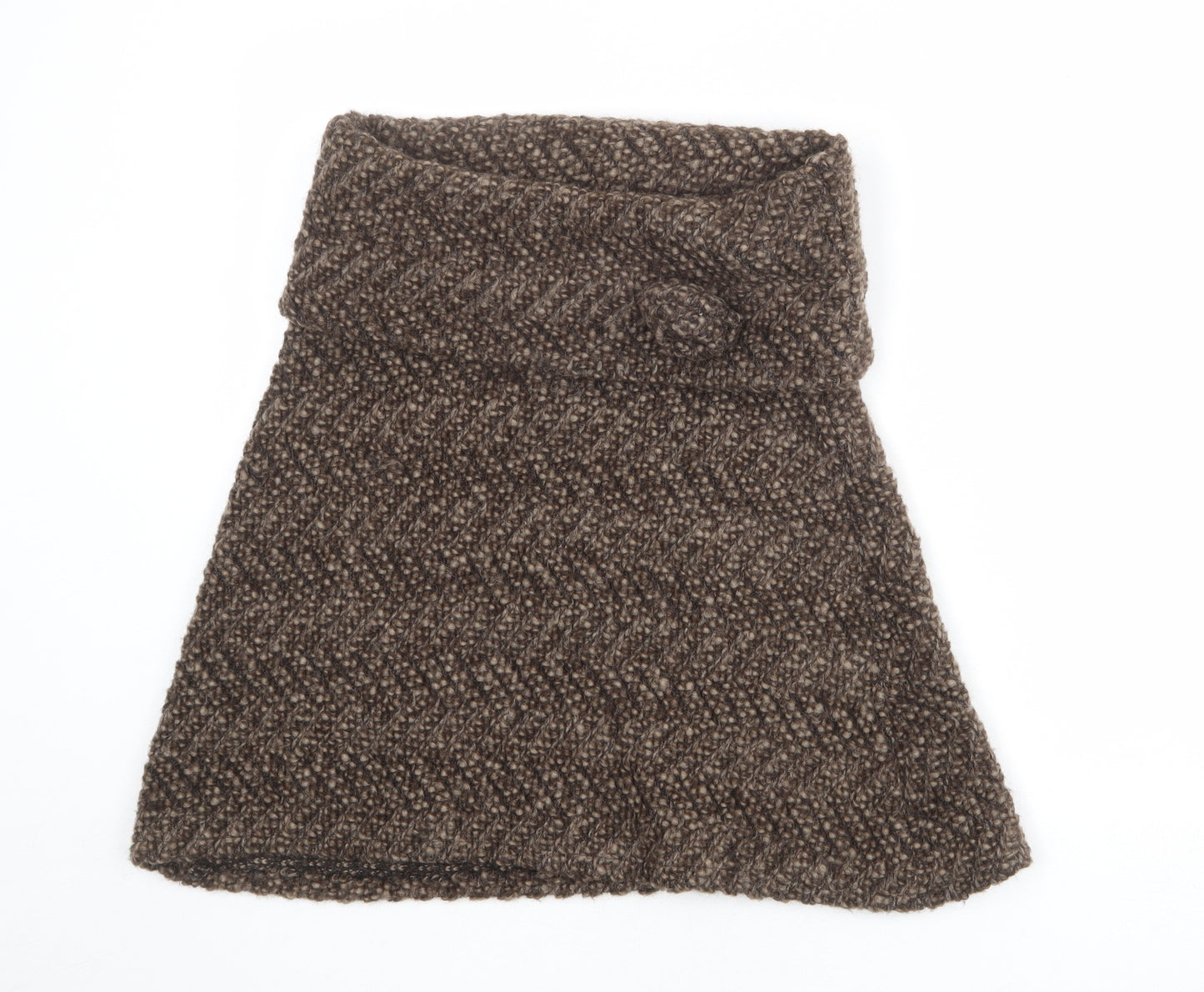 Per Una Womens Brown Geometric Mohair A-Line Skirt Size S