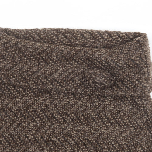 Per Una Womens Brown Geometric Mohair A-Line Skirt Size S