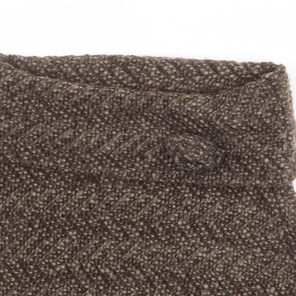 Per Una Womens Brown Geometric Mohair A-Line Skirt Size S
