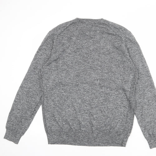 Very Mens Grey Round Neck Cotton Pullover Jumper Size L Long Sleeve