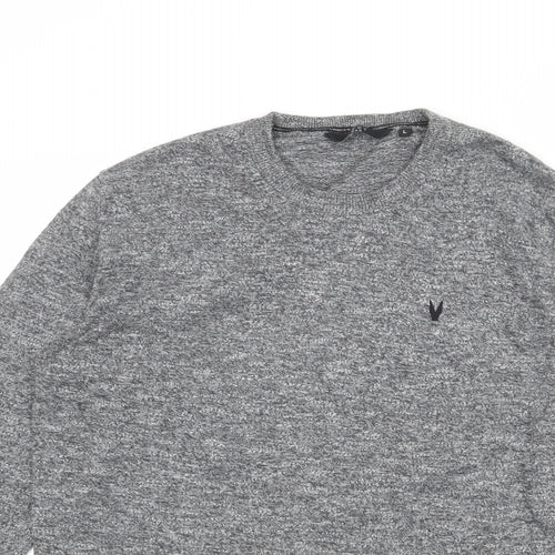 Very Mens Grey Round Neck Cotton Pullover Jumper Size L Long Sleeve