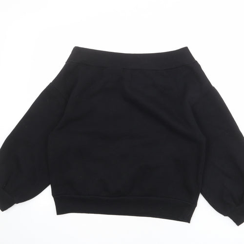 H&M Womens Black Cotton Pullover Sweatshirt Size M Pullover