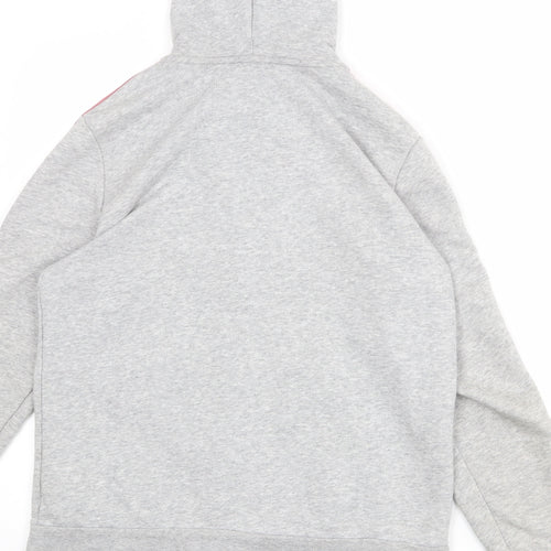 adidas Womens Grey Cotton Full Zip Hoodie Size L Zip