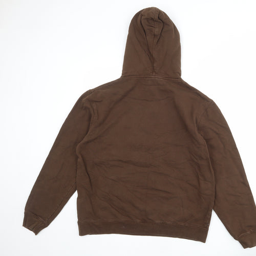 St.Pauli Mens Brown Cotton Pullover Hoodie Size L - Skull & Cross Bones