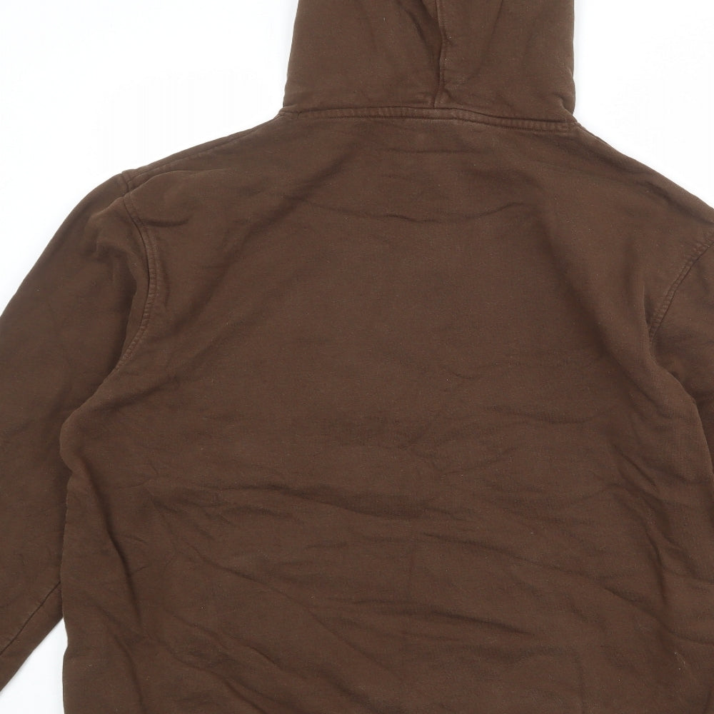 St.Pauli Mens Brown Cotton Pullover Hoodie Size L - Skull & Cross Bones