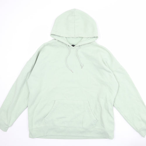 New Look Womens Green Cotton Pullover Hoodie Size L Pullover
