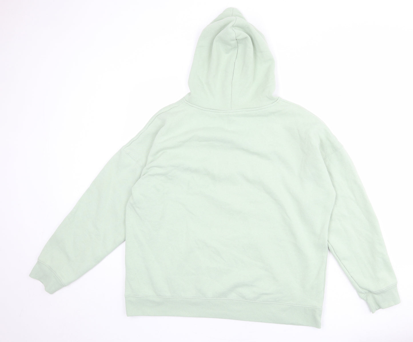 New Look Womens Green Cotton Pullover Hoodie Size L Pullover