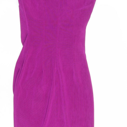 Diva Womens Purple Viscose Bodycon Size M Round Neck Zip